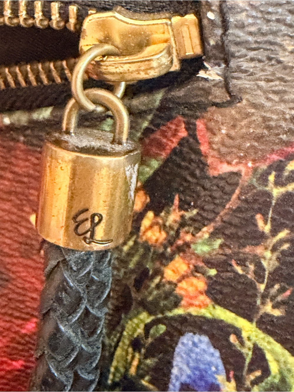 Elliott Lucca Black Floral Shoulder Tote with Gold Hardware - Picture 8 of 16